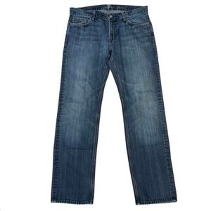 7 For All Mankind Medium Wash Slimmy Straight Leg Jeans Size 36x32